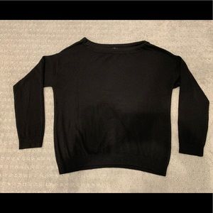 Vince Basic Black Cashmere Sweater With Shoulder Cut Out Size Medium